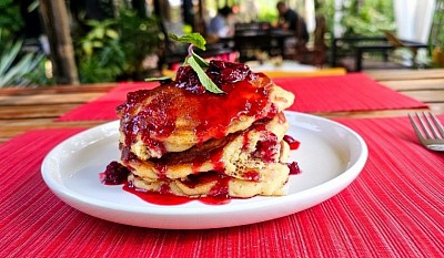 Pancakes menu at Boupha Garden Café 🍓